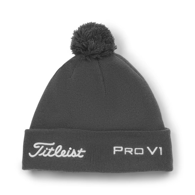 Titleist Tour Pom Pom Beanie - Charcoal/White