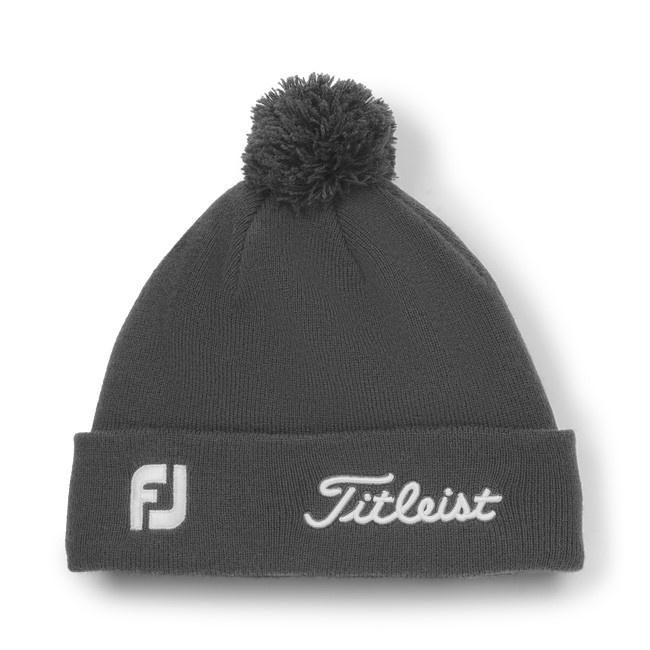 Titleist Tour Pom Pom Beanie - Charcoal/White