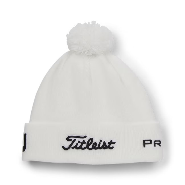 Titleist Tour Pom Pom Beanie - White/Black