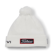 Titleist Tour Pom Pom Beanie - White/Black Titleist Tour Pom Pom Beanie - White/Black