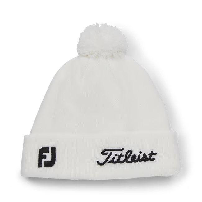 Titleist Tour Pom Pom Beanie - White/Black