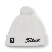 Titleist Tour Pom Pom Beanie - White/Black Titleist Tour Pom Pom Beanie - White/Black